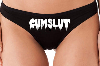 Knaughty Knickers Cumslut Panties Cum Slut Sexy Black Thong BDSM DDLG CGL Panty