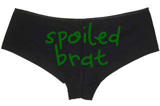 Knaughty Knickers Spoiled Brat DDLG Sexy Black Boyshort Panties for Little Sub