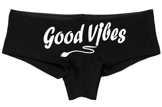 Knaughty Knickers Good Vibes Magic Wand Vibrator Sexy Black Boyshort Cute Flirty