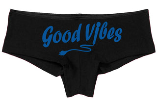 Knaughty Knickers Good Vibes Magic Wand Vibrator Sexy Black Boyshort Cute Flirty