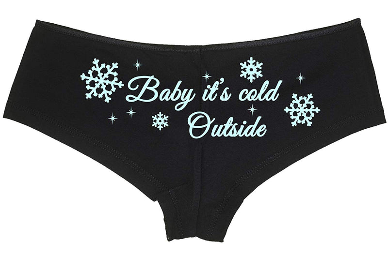 Knaughty Knickers Baby Its Cold Outside Cute Christmas Sexy Fun Black Panties