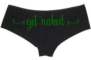 Knaughty Knickers Get Naked Cute Flirty Fun Suggestive Sexy Black Boyshort Panty