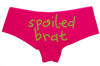 Knaughty Knickers Spoiled Brat DDLG Sexy Pink Boyshort Panties for Little Sub