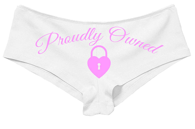 Knaughty Knickers BDSM Proudly Owned White Boyshort for Your Submissive Sub Slut