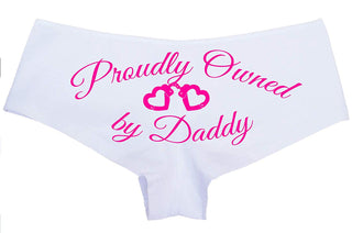 Knaughty Knickers BDSM DDLG Proudly Owned White Boyshort for Baby Girl Princess