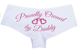 Knaughty Knickers BDSM DDLG Proudly Owned White Boyshort for Baby Girl Princess