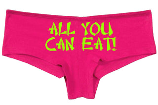 Knaughty Knickers All You Can Eat Cute Chinese Writing Sexy Pink Boyshort Oral