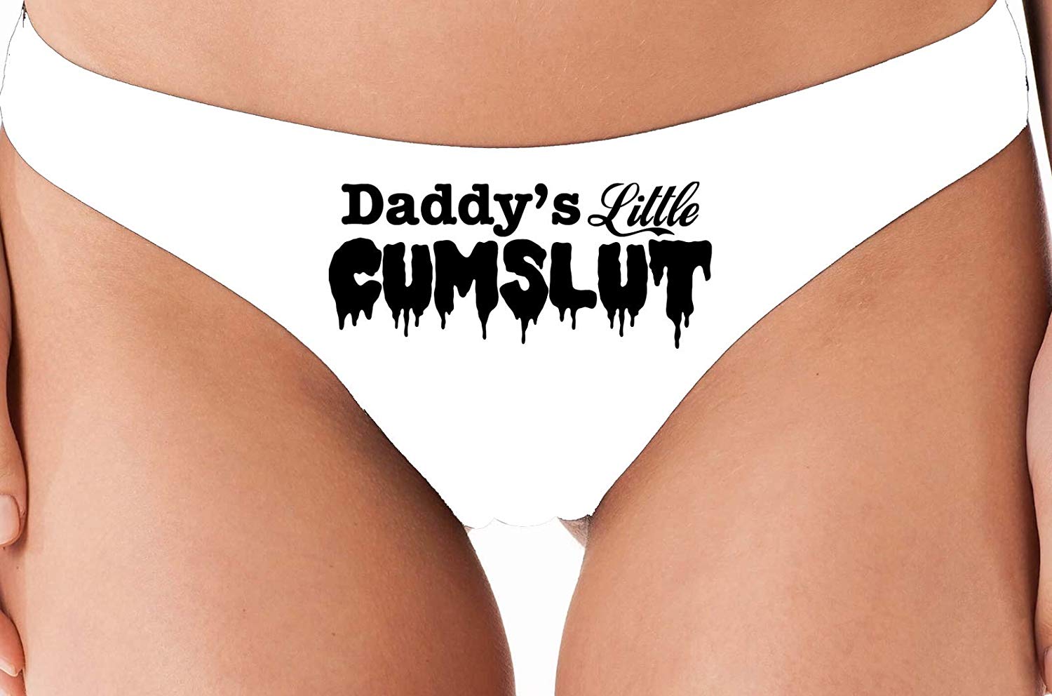 Cum On Me Daddy DDLG cumslut slut white boyshort underwear
