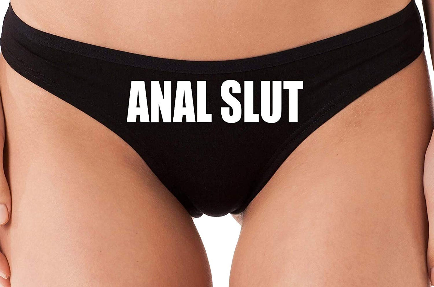 Knaughty Knickers Anal Slut Black Thong Sexy Flirty Panties Rude Panti –  Cat House Riot