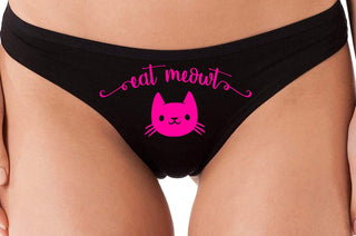 Knaughty Knickers Eat Meowt Pussy Cat Kitty Kitten Oral Sex Lick me Flirty Thong