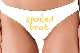 Knaughty Knickers Spoiled Brat DDLG Sexy White Thong Underwear for Little Sub