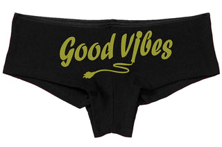 Knaughty Knickers Good Vibes Magic Wand Vibrator Sexy Black Boyshort Cute Flirty