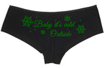 Knaughty Knickers Baby Its Cold Outside Cute Christmas Sexy Fun Black Panties