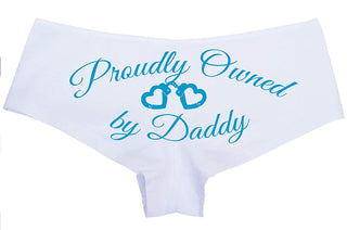 Knaughty Knickers BDSM DDLG Proudly Owned White Boyshort for Baby Girl Princess