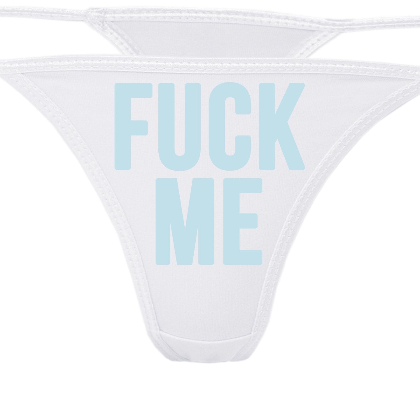 Knaughty Knickers White Fuck Me Thong Underwear Fun Flirty Panties Cat House Riot 6700