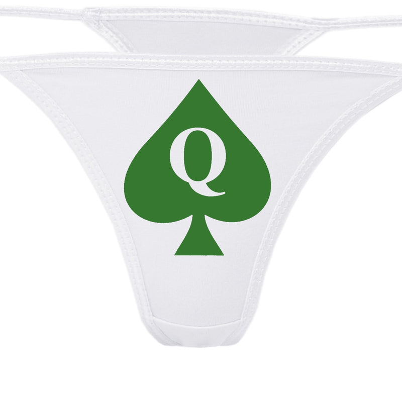 Queen of Spades White Thong Underwear - QofS Panties for BBC Lovers - Q of  S Hot Wife