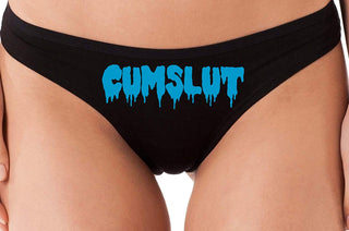 Knaughty Knickers Cumslut Panties Cum Slut Sexy Black Thong BDSM DDLG CGL Panty