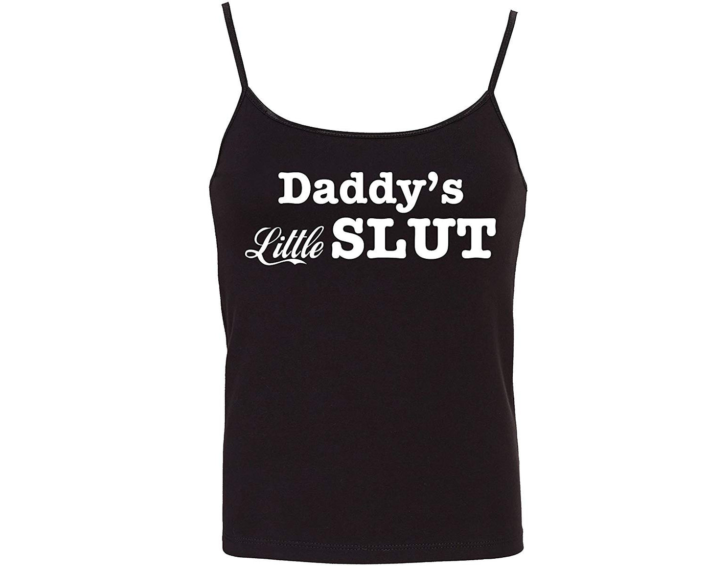 Knaughty Knickers Daddy's Little Slut Fun Flirty Camisole Cami Tank Top Sleep Wear Fitted Scoop Neck