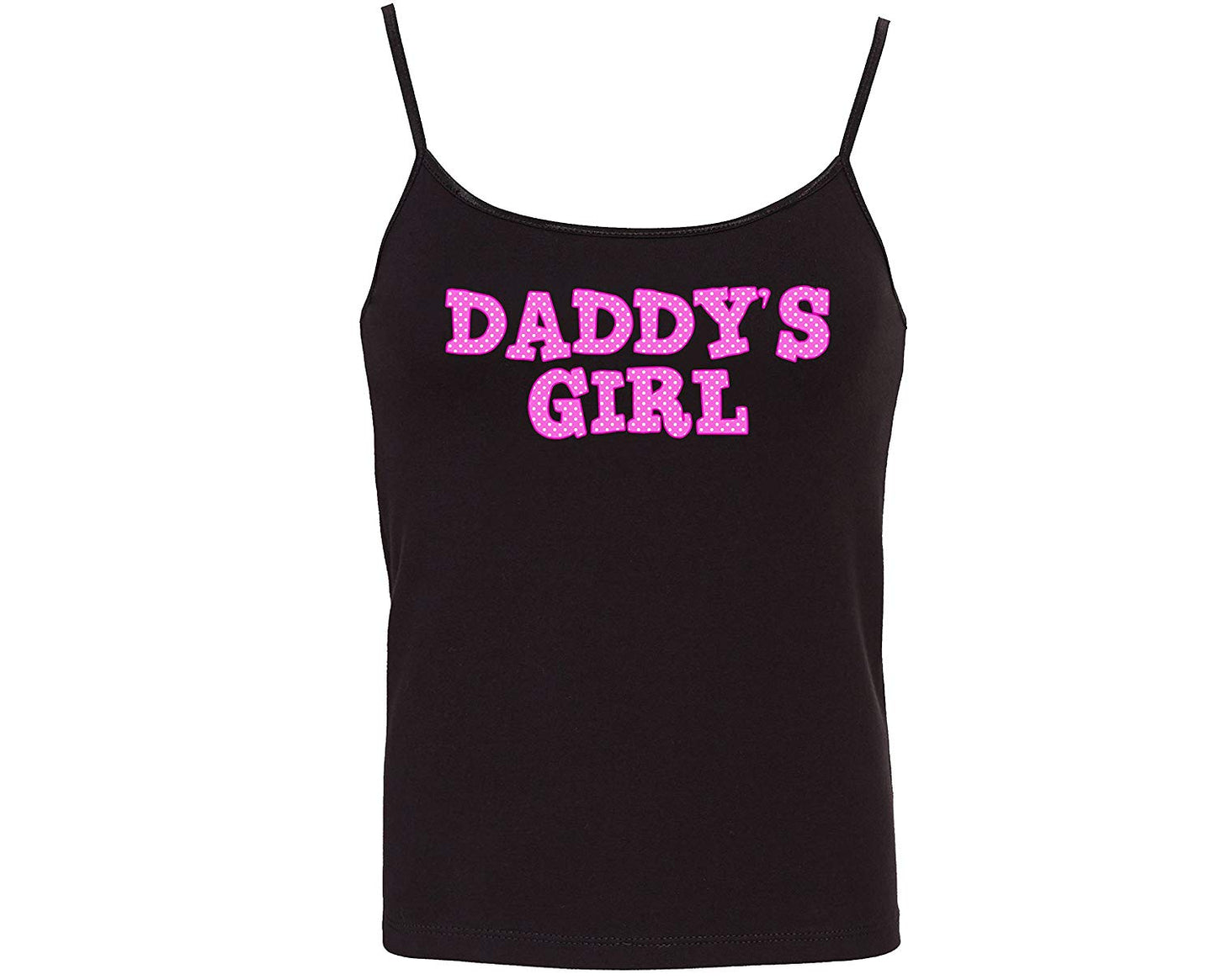 Knaughty Knickers Daddy's Girl Polka Dot Pink DDLG Black Camisole Cami Tank Top