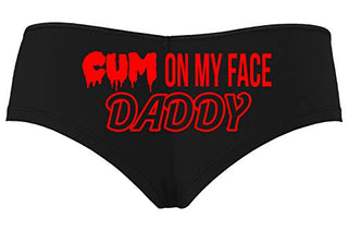 Cum On My Face Daddy - Black Boyshort Panties