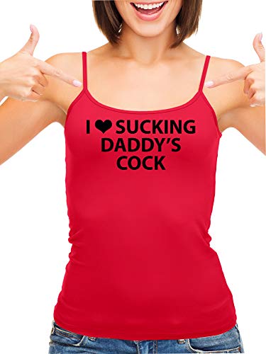 Knaughty Knickers I Love Sucking Daddys Cock DDLG Oral Red Camisole Tank Top