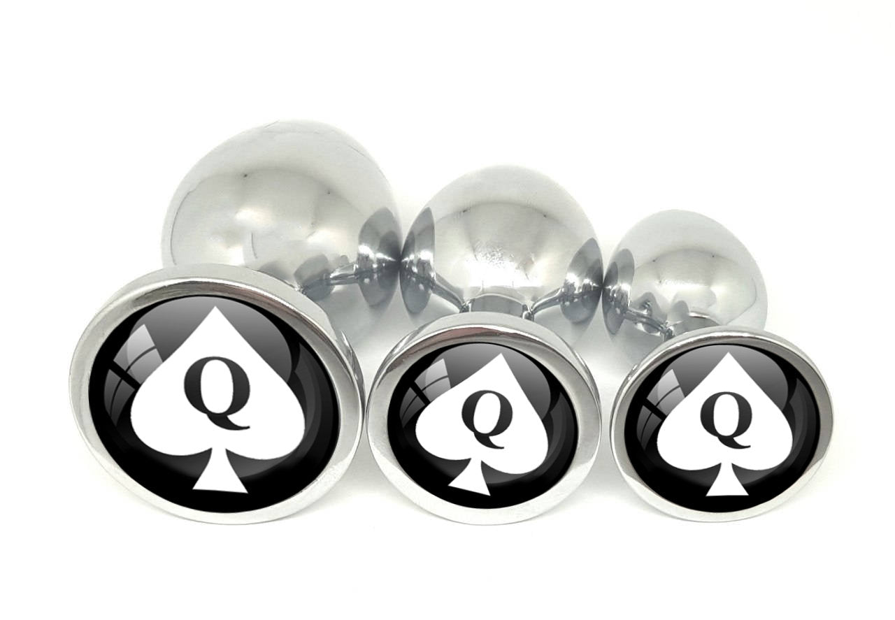 Queen of Spades Logo Butt Plug - Black