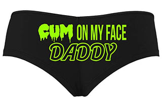 Cum On My Face Daddy - Black Boyshort Panties