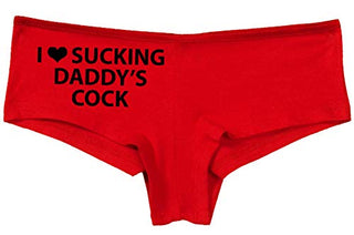 Knaughty Knickers I Love Sucking Daddys Cock DDLG Oral Slutty Red Panties