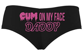 Cum On My Face Daddy - Black Boyshort Panties