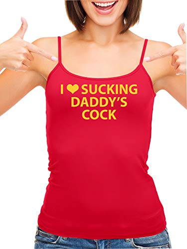 Knaughty Knickers I Love Sucking Daddys Cock DDLG Oral Red Camisole Tank Top