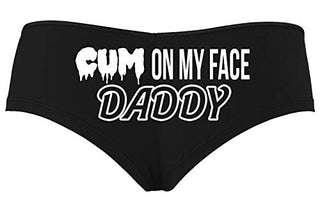 Cum On My Face Daddy - Black Boyshort Panties