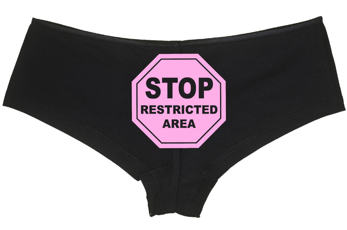 STOP RESTRICTED AREA hen party bachelorette boy short panty Panties boyshort color choices sexy funny party sexy owned rude flirty slut anal