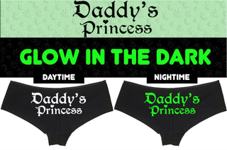 GLOW In The Dark - DADDY'S PRINCESS -BLACK BOYSHORT