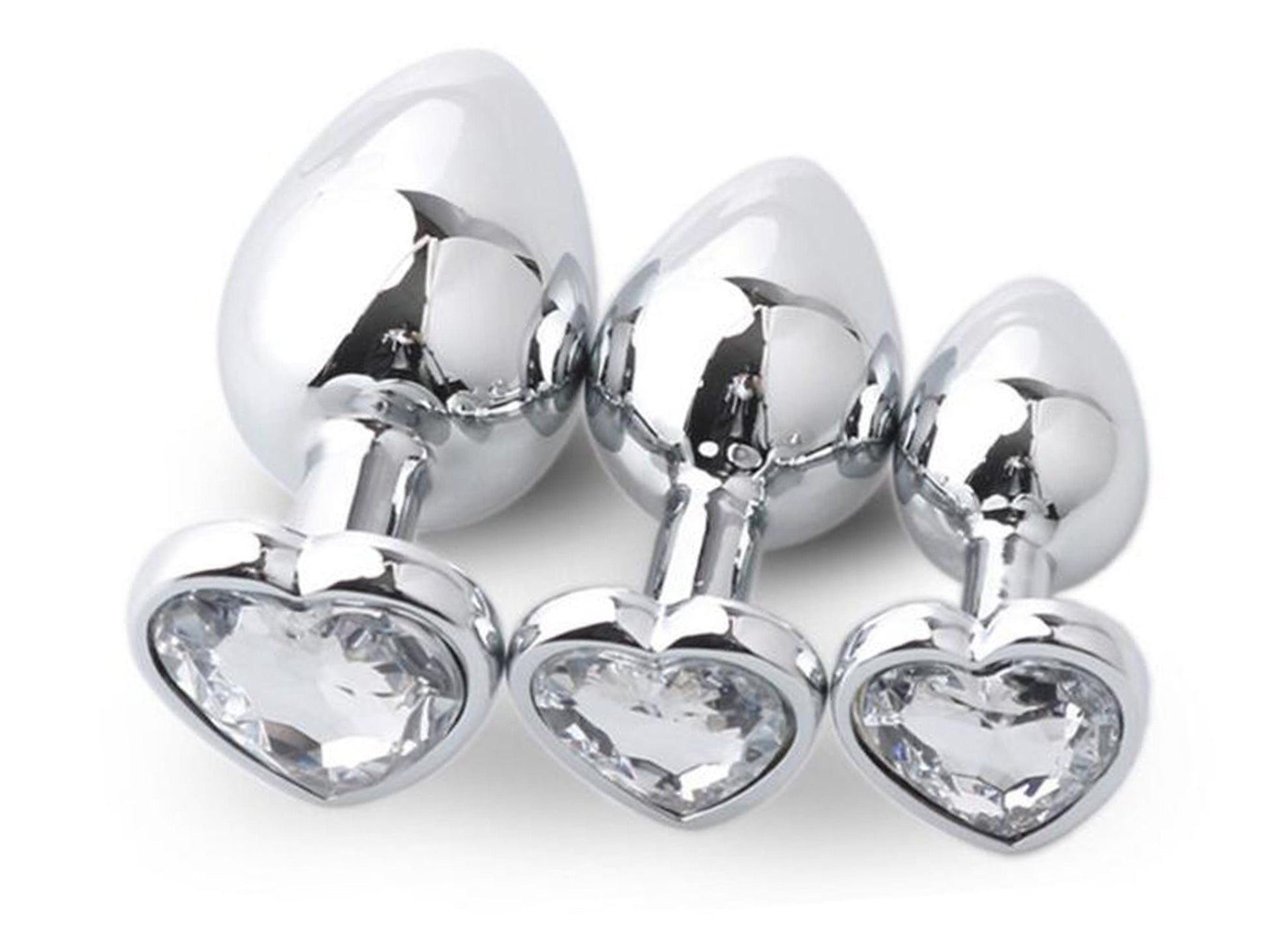 CLEAR White HEART SHAPED Acrylic Crystal Butt plug sizes anal toy sex – Cat  House Riot