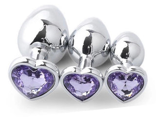 LIGHT PURPLE Lavender HEART Shaped Acrylic Crystal Butt plug 3 sizes anal toy sex jewel ass dildo cglg hotwife hot wife vixen slut Princess