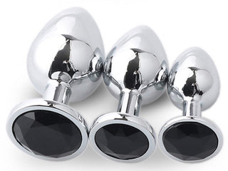 Jet BLACK Round Acrylic Crystal Butt plug 3 sizes anal toy sex jewel ass dildo cglg hotwife hot wife vixen slut bbc queen spades Princess