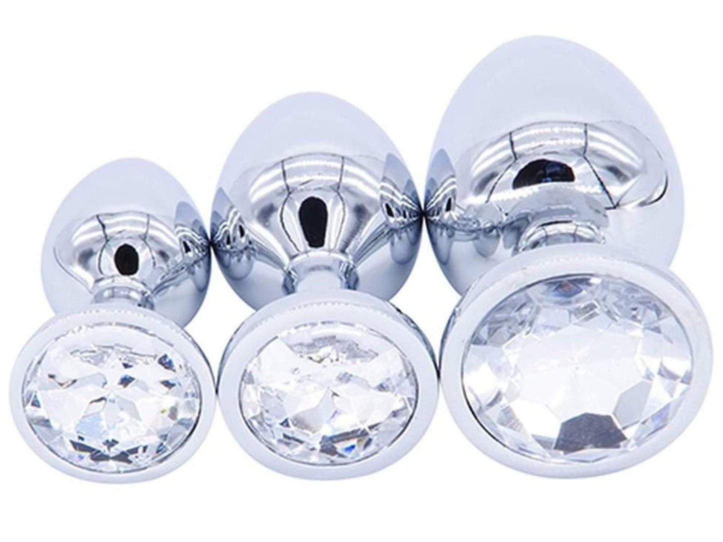 CLEAR White ROUND SHAPED Acrylic Crystal Butt plug sizes anal toy sex – Cat  House Riot