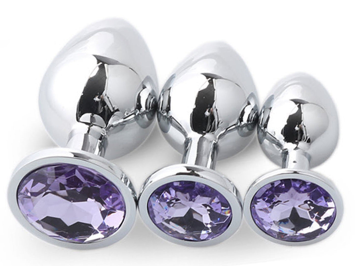 LIGHT PURPLE Lavender ROUND Shaped Acrylic Crystal Butt plug 3 sizes a –  Cat House Riot