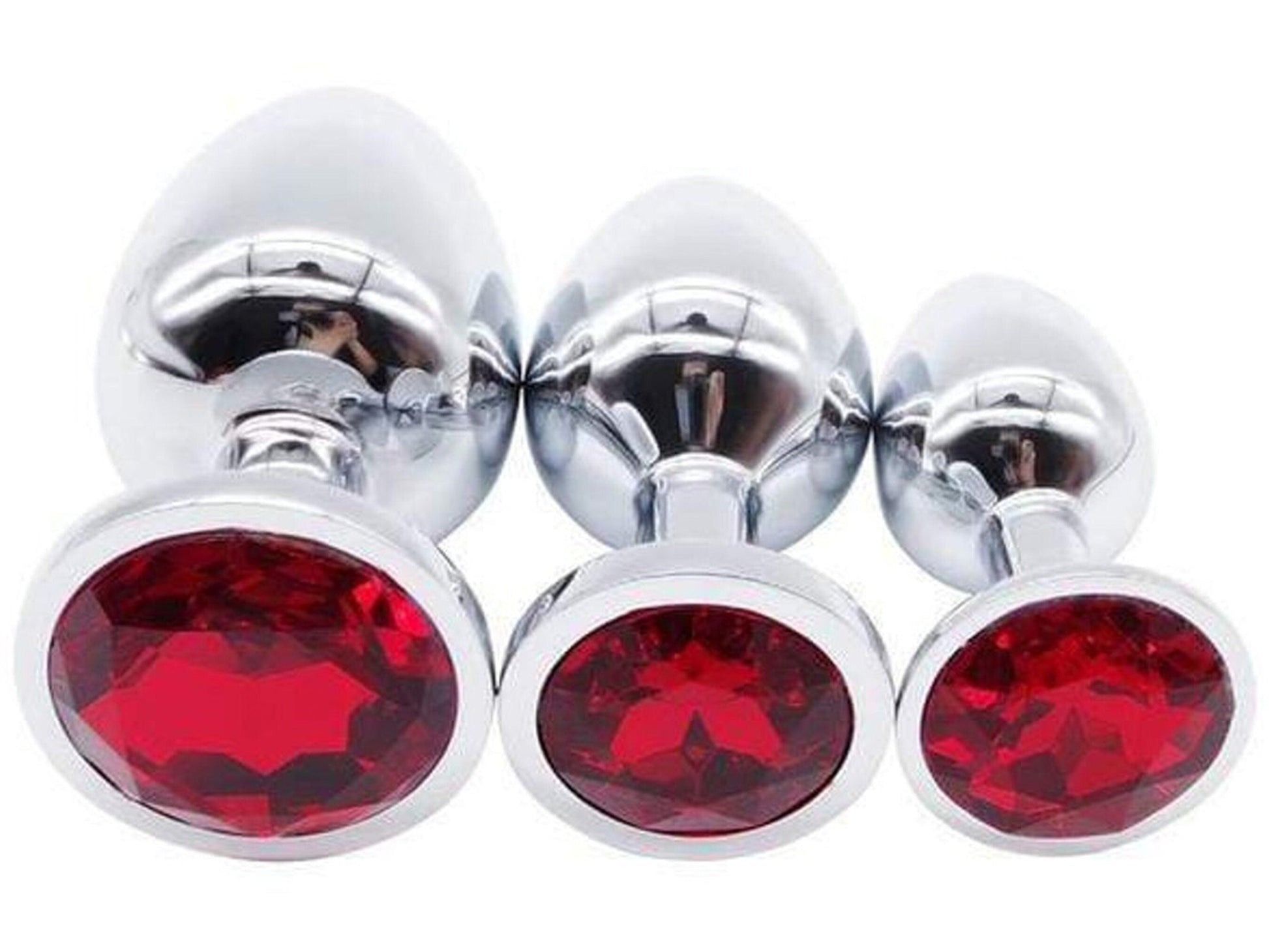 RED ROUND Acrylic Crystal Butt plug in 3 sizes anal toy sex jeweled as –  Cat House Riot