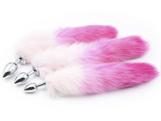 Pink Gradient Tail on Anal PLUG toy Cat Fox Petplay pet play sexy ass dildo cglg shared Slut Princess Cosplay Dress Up Costume s m l 3 pack