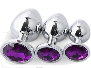 DEEP PURPLE Round Jeweled Acrylic Crystal Butt plug 3 sizes anal toy sex ass dildo cglg hotwife hot wife shared vixen slut Princess