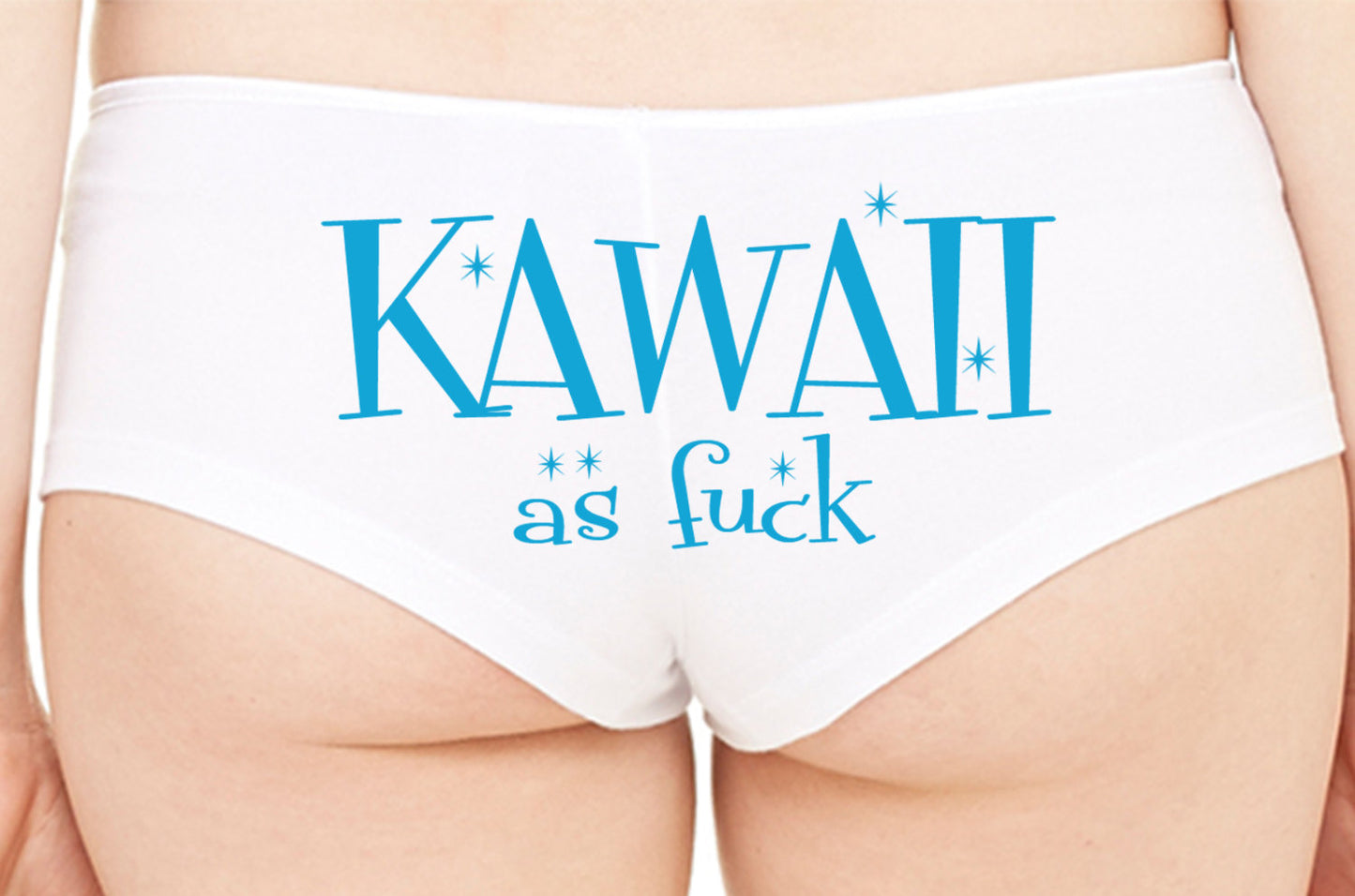 KAWAII AS F**K boy short nerdy panty booty Panties boyshort color choices sexy funny cute Japanese sexy geek anime senpai cartoon WHITE