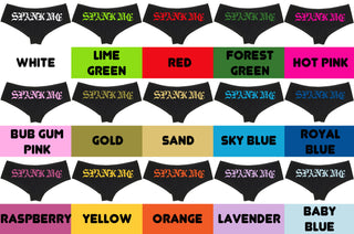 SPANK ME goth font boy short panty Panties boyshort color choices sexy funny Rear Center rude bdsm slutty slut collar collared submissive